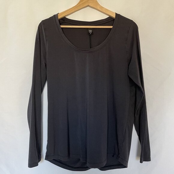 Athleta gray long sleeved circle neckline t-shirt casual women's size small soft - Picture 1 of 8